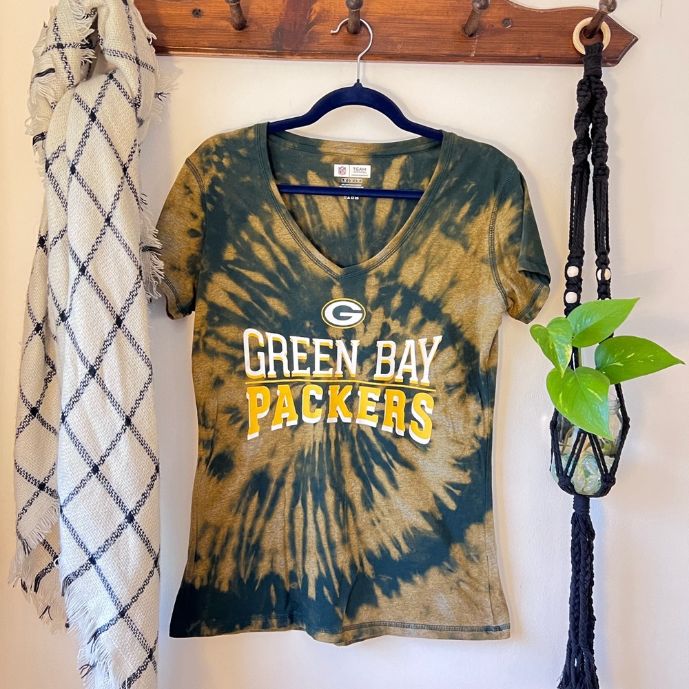 Green Bay Packers Bleach Dyed Shirt